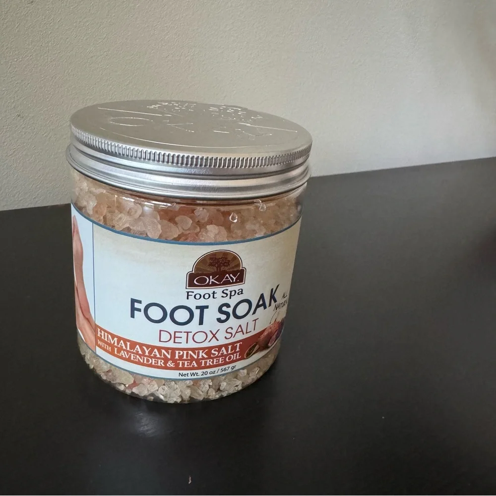 Okay Himalayan Pink Salt Detoxifying Foot Soak With & Tea Tree Oil, lavender